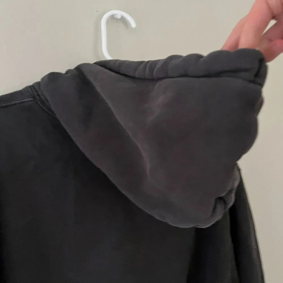 Champion Mens Faded Black Hoodie Reverse Weave M Sweatshirt Streetwear Normcore - Picture 5 of 9